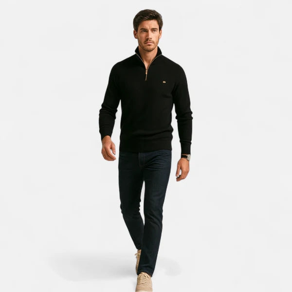 The Hudson Zip-Neck Knit Pullover