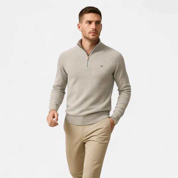 The Hudson Zip-Neck Knit Pullover