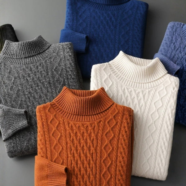The Cortina Merino Wool Cable Turtleneck