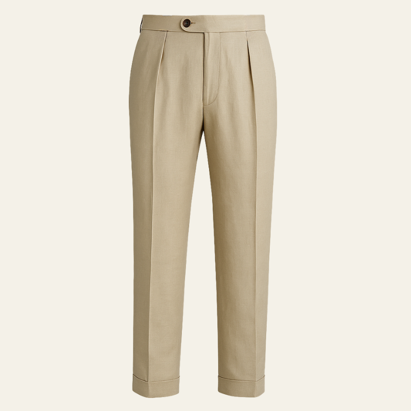 The Tuscany Linen Pleated Trousers