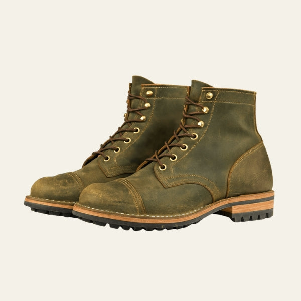 The Hudson Cap-Toe Lace-Up Ankle Boots