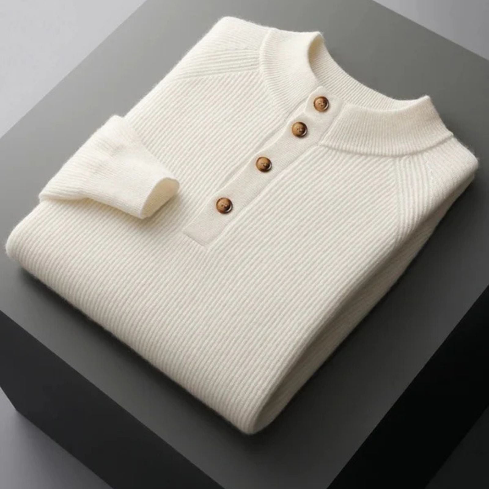 The Geneva Cashmere Button Sweater