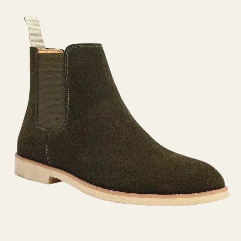 Men’s Chelsea Boots | Black Vegan Suede Slip-On Ankle Shoes