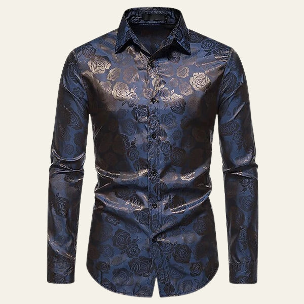 The Montecarlo Gloss-Finish Floral Dress Shirt