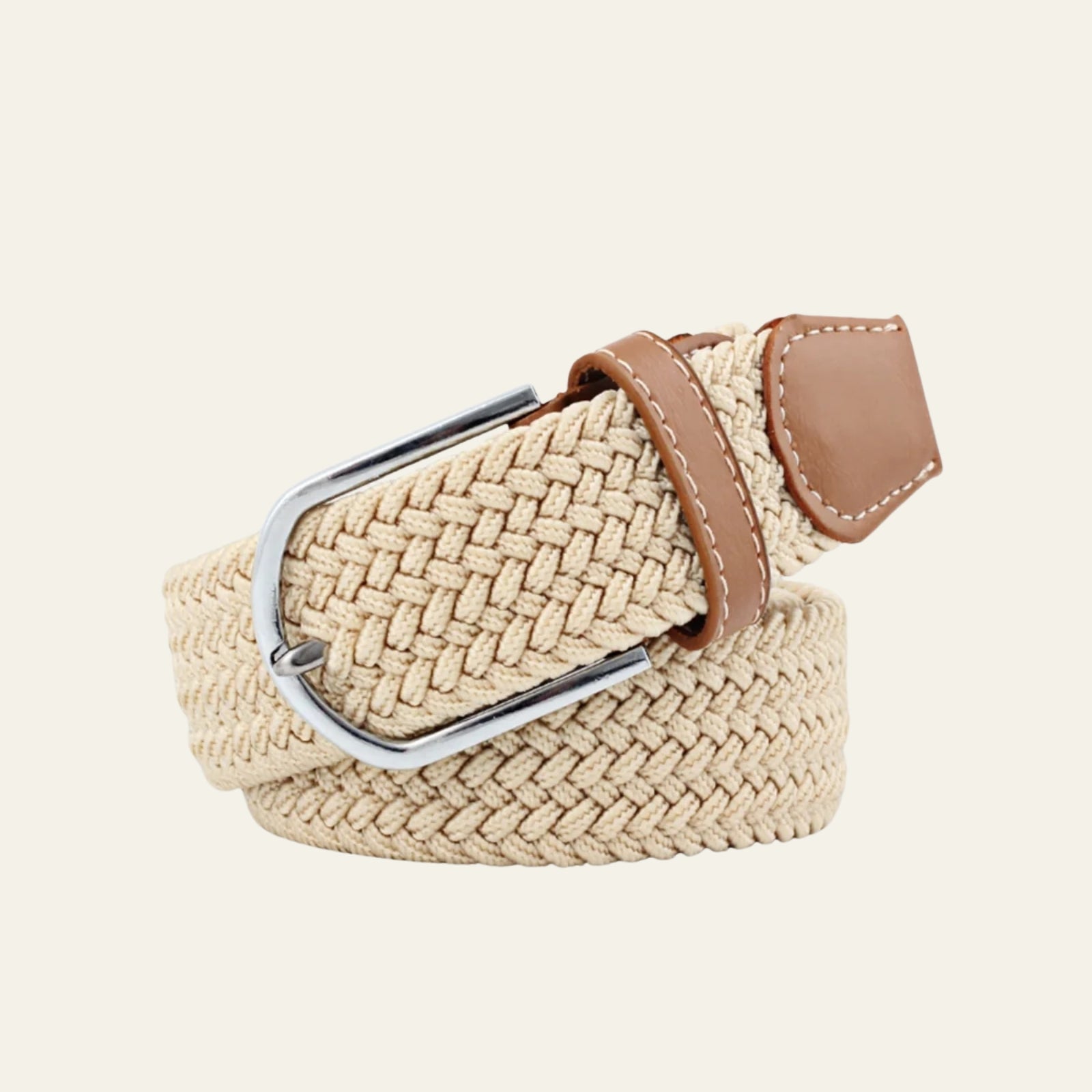 The Valencia Woven Belt beige