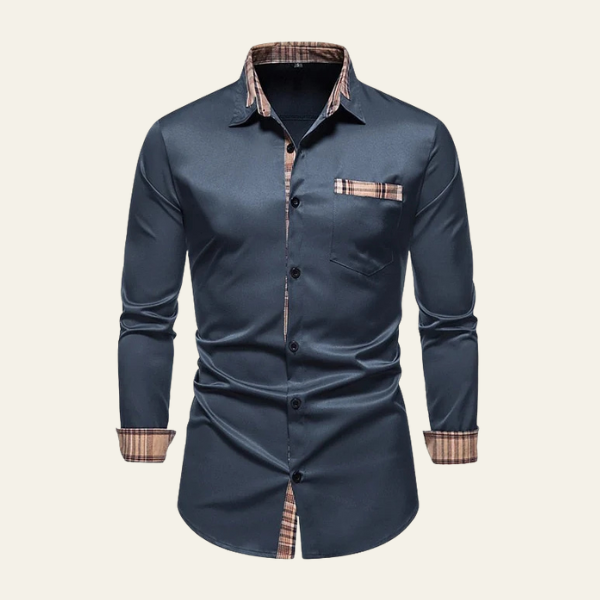 The Renner Plaid-Trim Button-Up Shirt