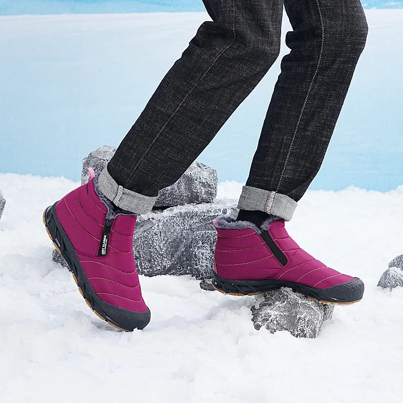 Quilted Winter Boots | Faux-Fur Lined Slip-On Synthetic Shoes