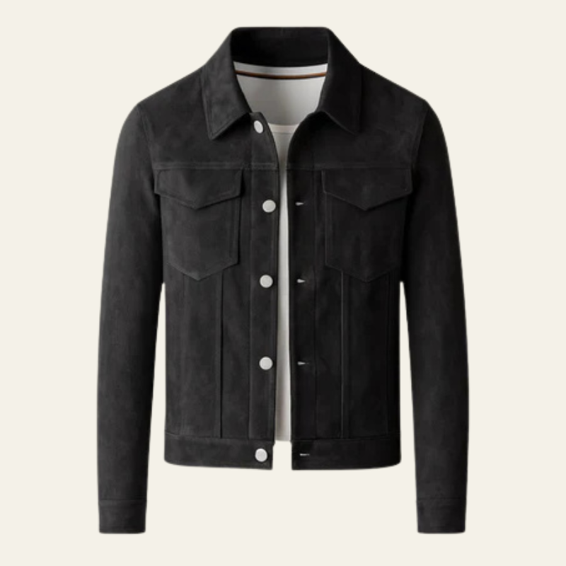 The Vienna Stretch Suede Lapel Jacket