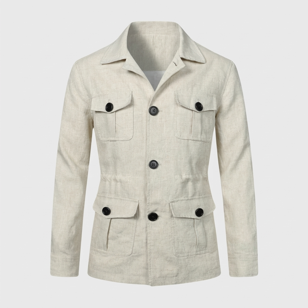 MEN’S COAT | POLYESTER LINEN | FIELD | STRUCTURED FIT