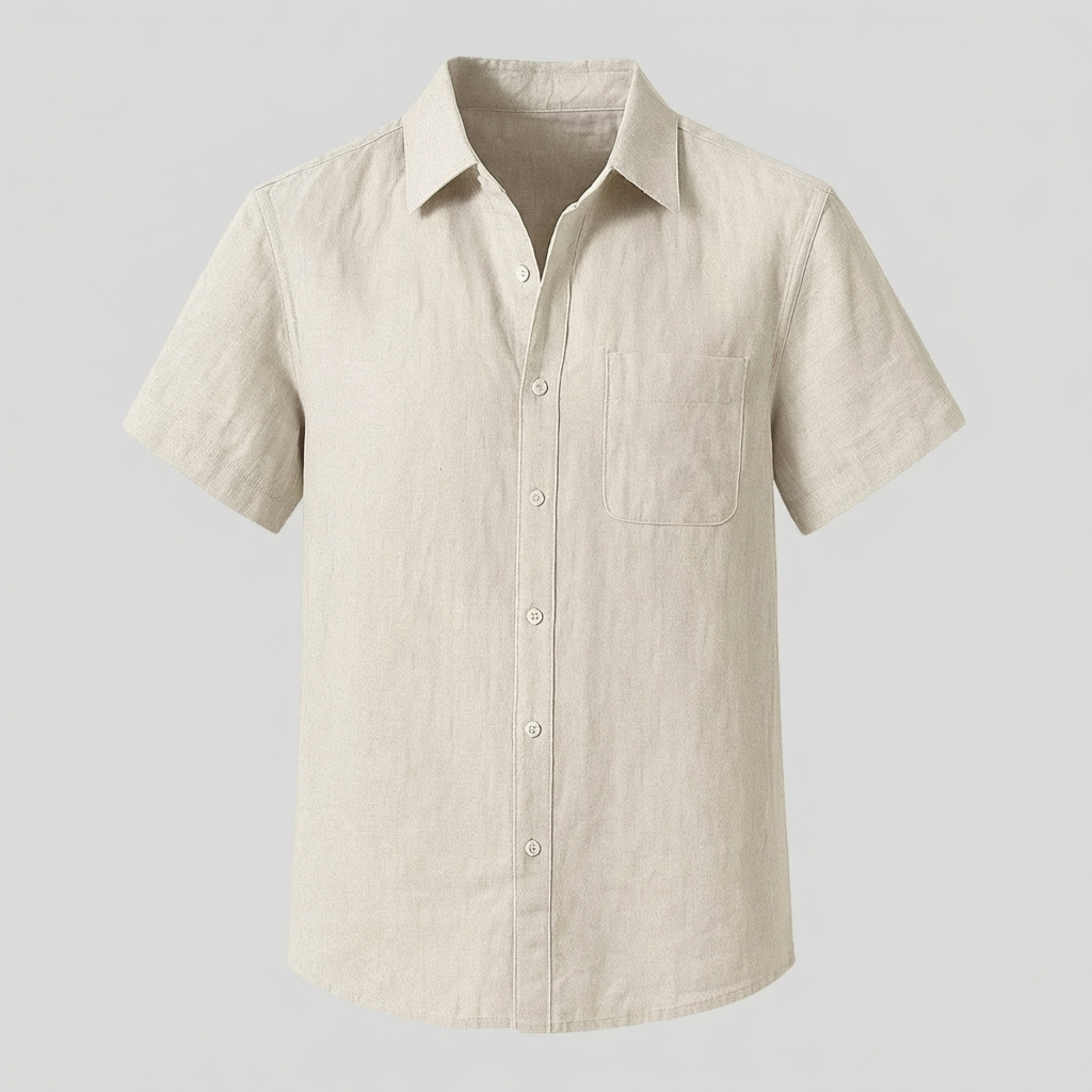 Men’s Button-Front Short-Sleeve Shirt | Chest Pocket