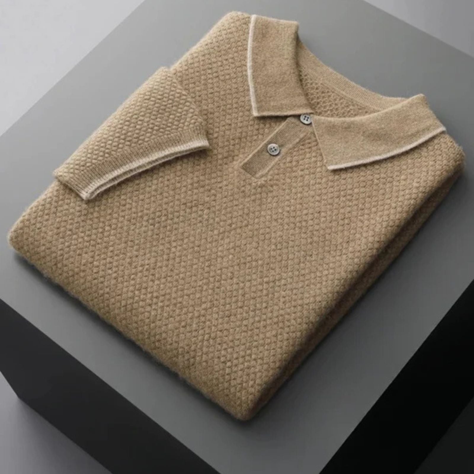The Capri Cashmere Two-Tone Polo