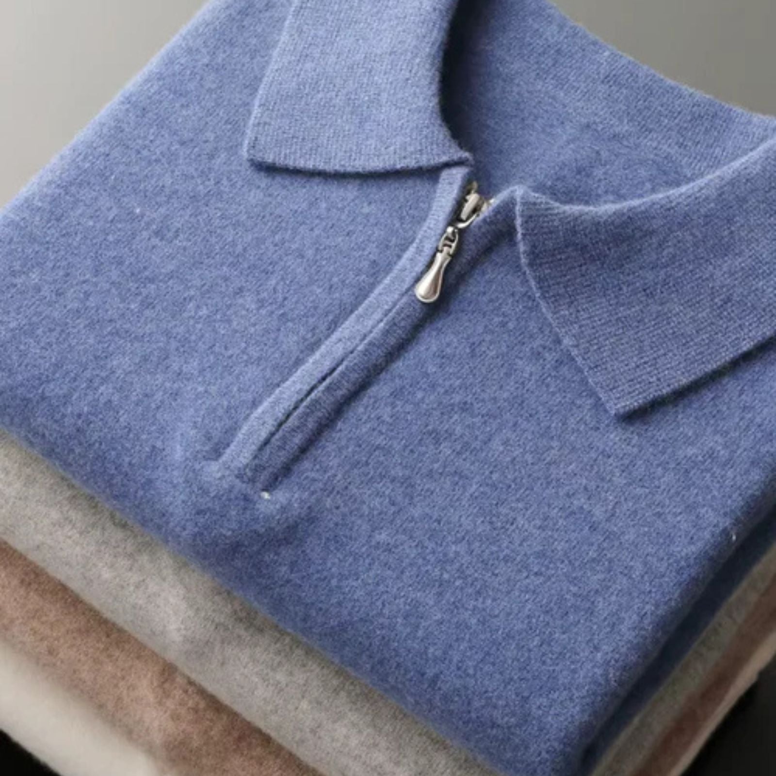 The Vienna Merino Wool Quarter Zip Polo