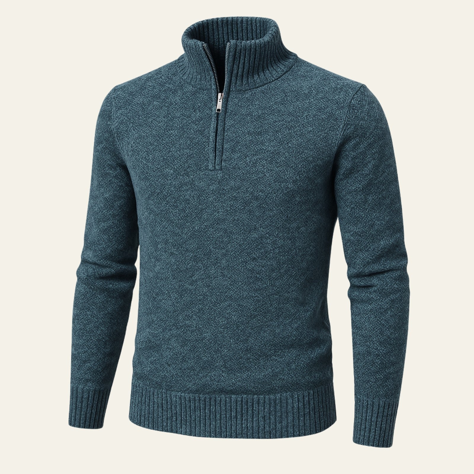 The Marseille Textured Quarter Zip Sweater