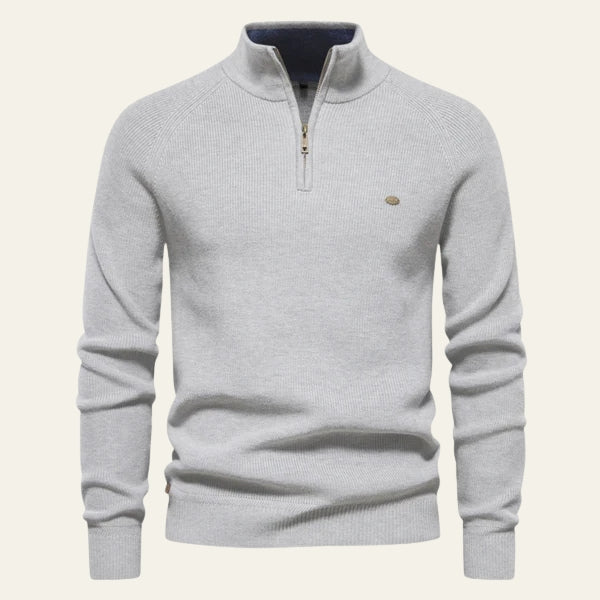 The Hudson Zip-Neck Knit Pullover