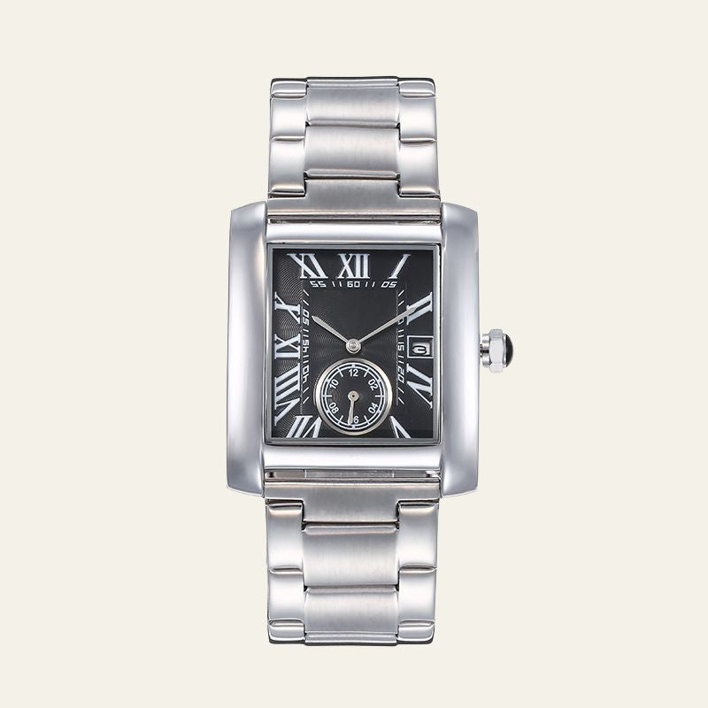 The Geneva Stainless Steel Rectangular Watch