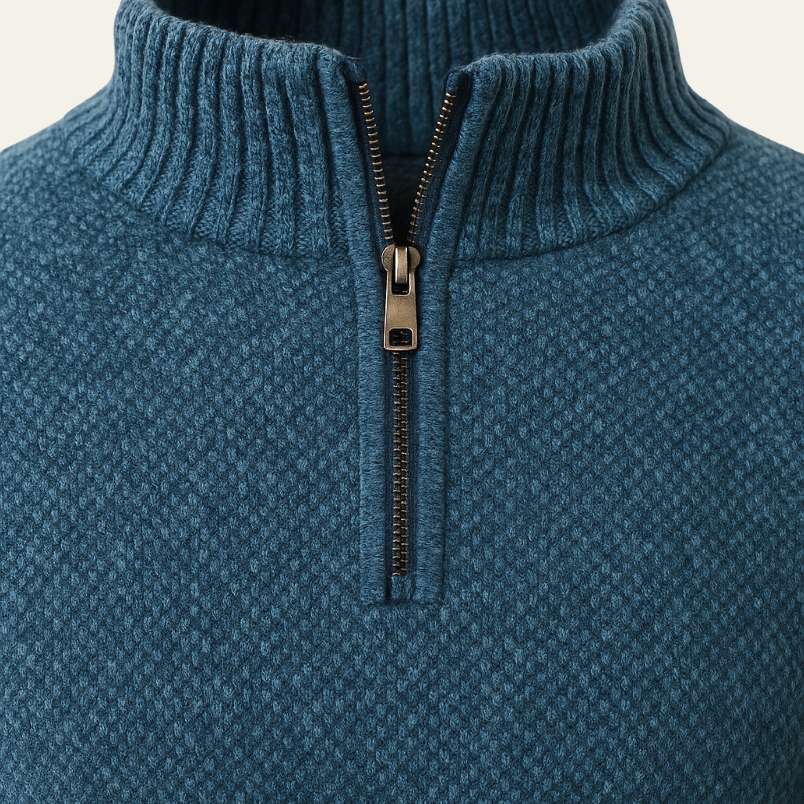 The Marseille Textured Quarter Zip Sweater