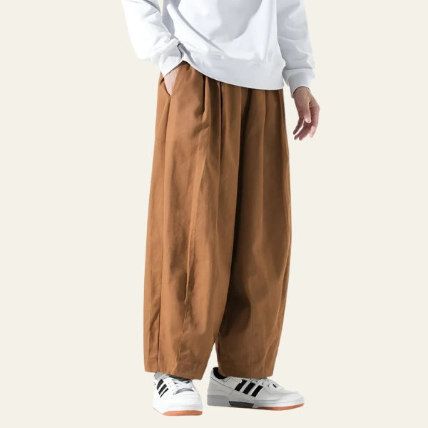 Men’s Elastic Waist Wide-Leg Trousers