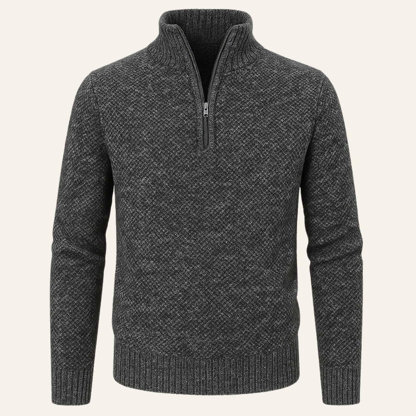 The Marseille Textured Quarter Zip Sweater