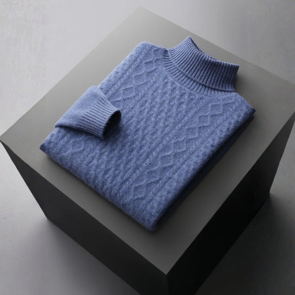 The Cortina Merino Wool Cable Turtleneck