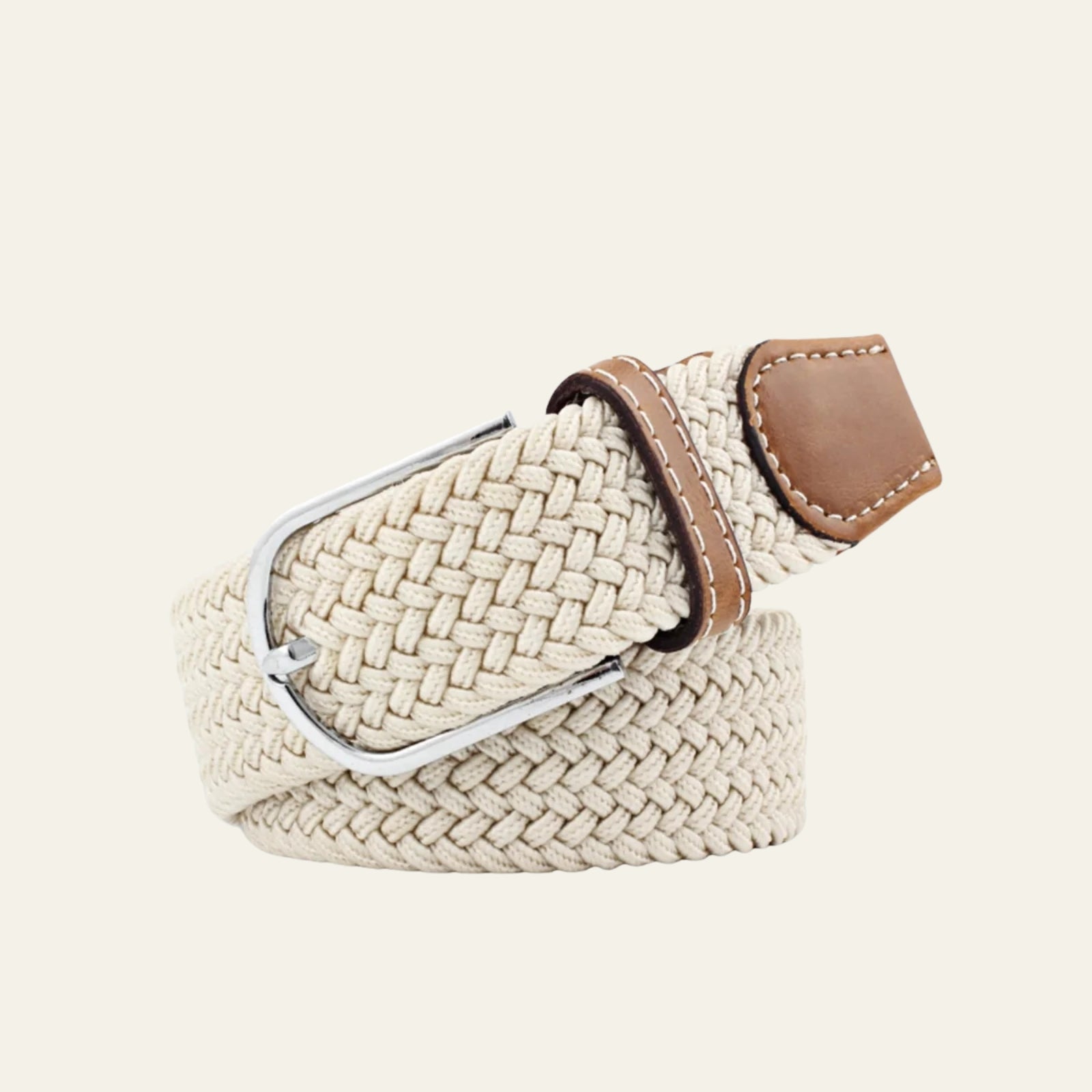 The Valencia Woven Belt light cream