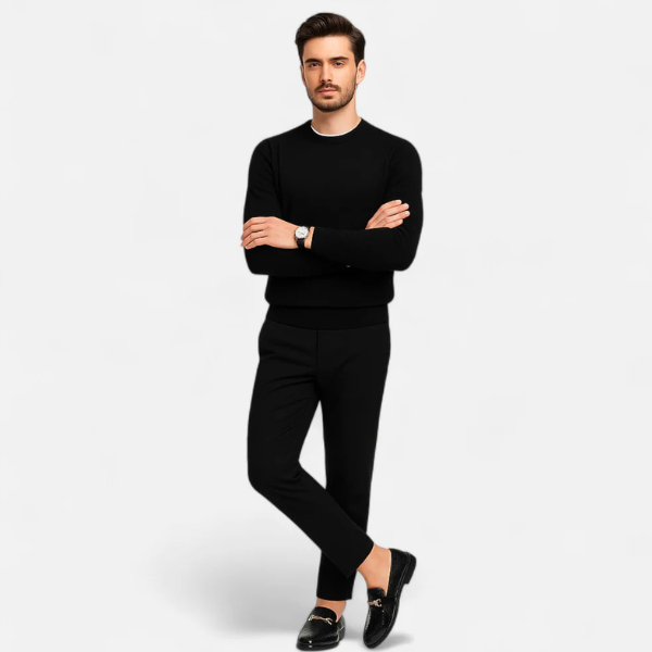 Men’s Dress Loafers | Gloss-Finish Vegan Leather Slip-On Shoes with Buckle