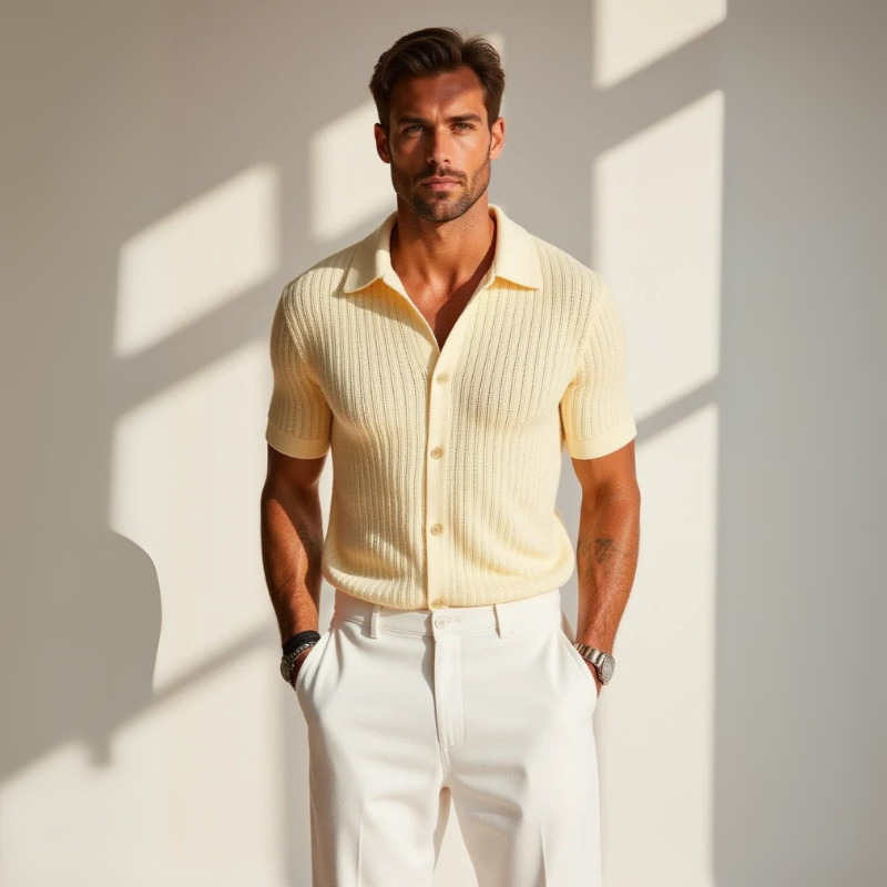 The Capri Lemon Knit Polo