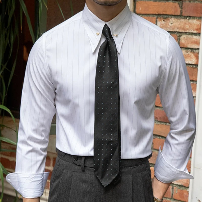 The Old Money Pinstripe Business Shirt