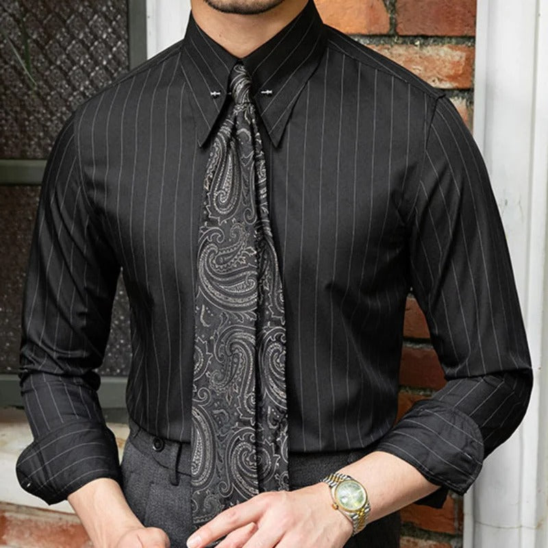 The Old Money Pinstripe Business Shirt